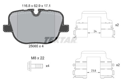 Pastiglie freno TEXTAR 2508501