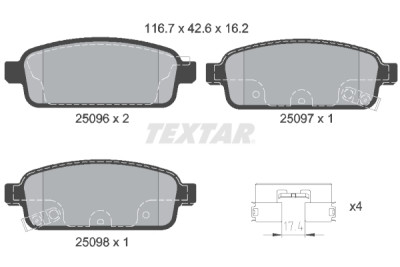 Pastiglie freno TEXTAR 2509602