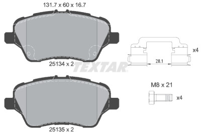 Pastiglie freno TEXTAR 2513402