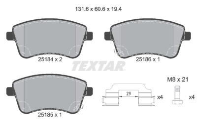 Pastiglie freno TEXTAR 25184 01