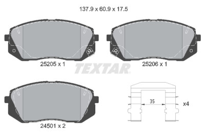 Pastiglie freno TEXTAR 25205 01