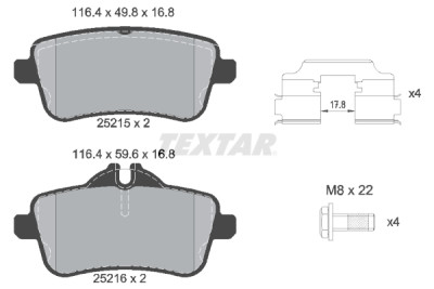 Pastiglie freno TEXTAR 2521505