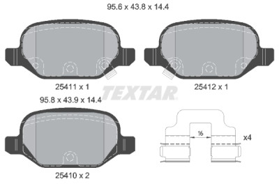 Pastiglie freno TEXTAR 2541101