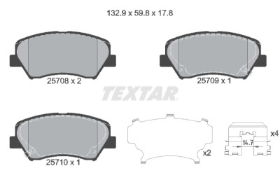 Pastiglie freno TEXTAR 25708 01