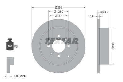  Kit freno, freno a disco BrakeBox, Pad and Disc Kit