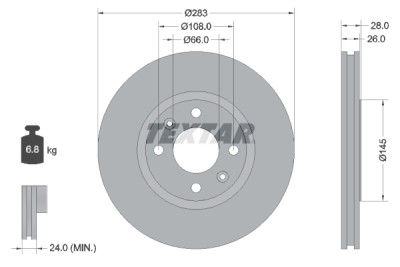 Kit freno, freno a disco BrakeBox, Kit pastiglie e dischi TEXTAR 89003400
