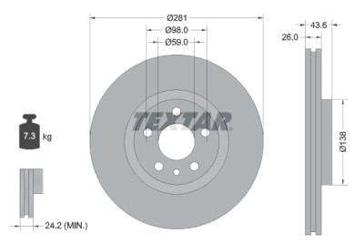Kit freno, freno a disco BrakeBox, Kit pastiglie e dischi TEXTAR 89003600