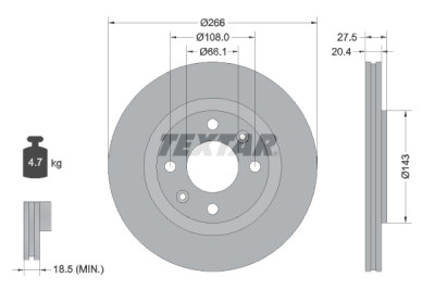 Kit freno, freno a disco BrakeBox, Kit pastiglie e dischi TEXTAR 89005100