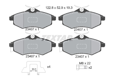 Kit freno, freno a disco BrakeBox, Kit pastiglie e dischi TEXTAR 89006500