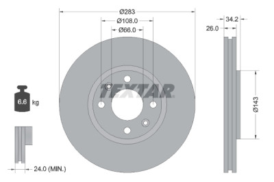 Kit freno, freno a disco BrakeBox, Kit pastiglie e dischi TEXTAR 89014600