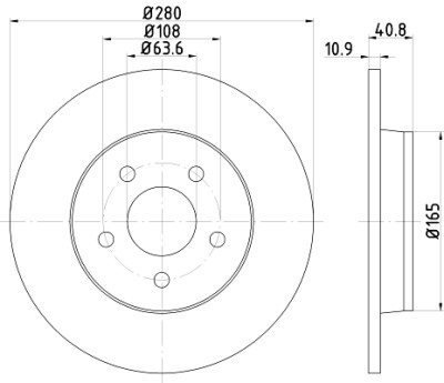  Kit freno, freno a disco BrakeBox, Pad and Disc Kit