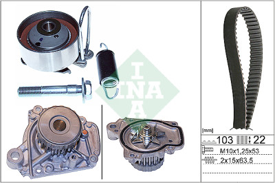 Pompa acqua + Kit cinghie dentate