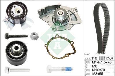 Pompa acqua + Kit cinghie dentate