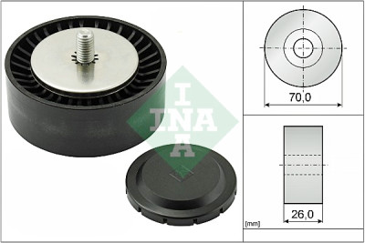 Puleggia di rinvio/guida, cinghia trapezoidale INA 532 0553 10