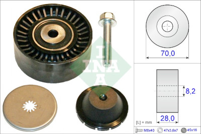 Puleggia di rinvio/guida, cinghia trapezoidale INA 532 0600 10