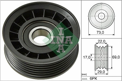 Puleggia di rinvio/guida, cinghia trapezoidale INA 532 0649 10