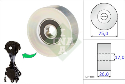 Puleggia di rinvio/guida, cinghia trapezoidale INA 532 0676 10