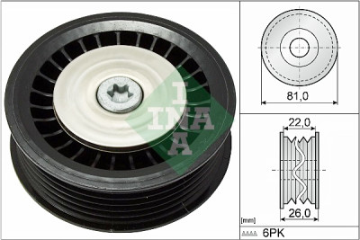 Puleggia di rinvio/guida, cinghia trapezoidale INA 532 0678 10