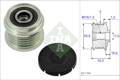 INA 535 0007 10 ruota libera alternatore