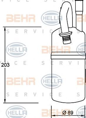 Filtro disidratatore, aria condizionata BEHR HELLA SERVICE 8FT 351 192-051