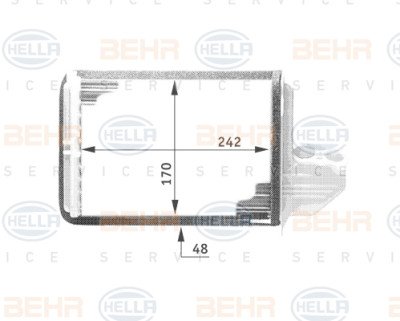 Radiatore di riscaldamento BEHR HELLA SERVICE 8FH 351 311-661
