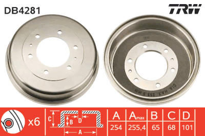Set di (2) tamburi freno TRW DB4281