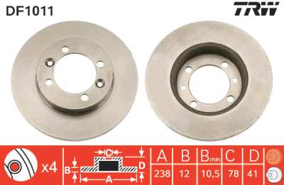Set di (2) dischi freno TRW DF1011