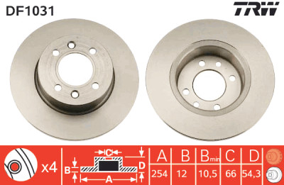 Set di (2) dischi freno TRW DF1031
