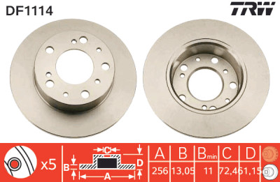 Set di (2) dischi freno TRW DF1114