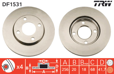 Set di (2) dischi freno TRW DF1531