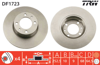 Set di (2) dischi freno TRW DF1723
