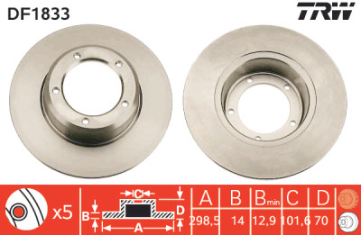 Set di (2) dischi freno TRW DF1833