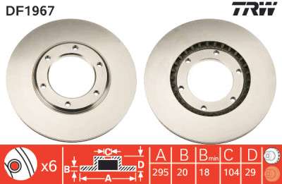 Set di (2) dischi freno TRW DF1967