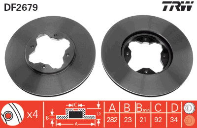 Set di (2) dischi freno TRW DF2679