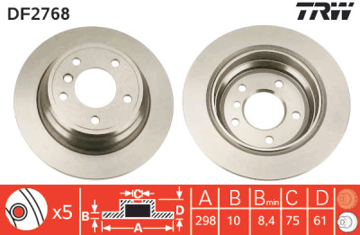Set di (2) dischi freno TRW DF2768