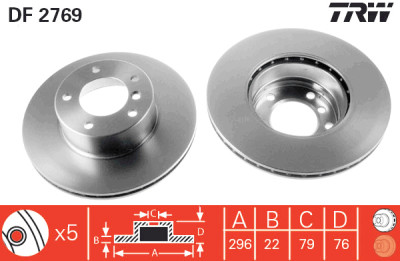 Set di (2) dischi freno TRW DF2769