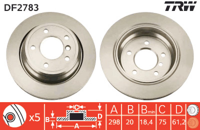 Set di (2) dischi freno TRW DF2783