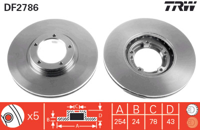 Set di (2) dischi freno TRW DF2786