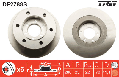 Disco freno TRW DF2788S