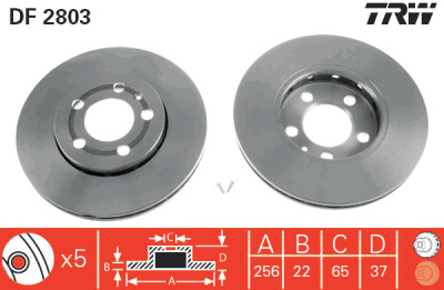 Set di (2) dischi freno TRW DF2803