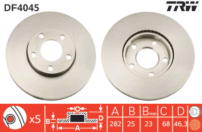 Set di (2) dischi freno TRW DF4045
