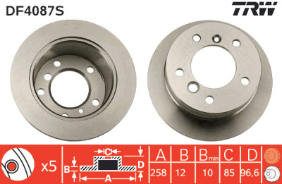 Disco freno TRW DF4087S