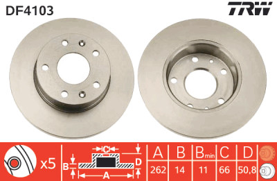 Set di (2) dischi freno TRW DF4103