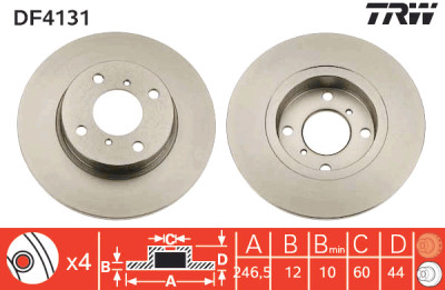 Set di (2) dischi freno TRW DF4131
