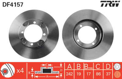 Set di (2) dischi freno TRW DF4157