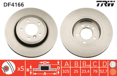 Set di (2) dischi freno TRW DF4166