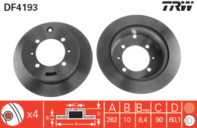 Set di (2) dischi freno TRW DF4193
