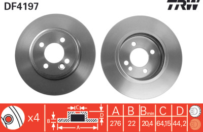 Set di (2) dischi freno TRW DF4197