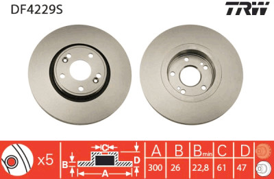 Disco freno TRW DF4229S