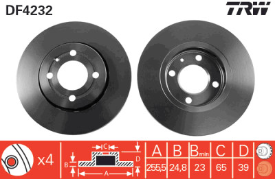 Set di (2) dischi freno TRW DF4232